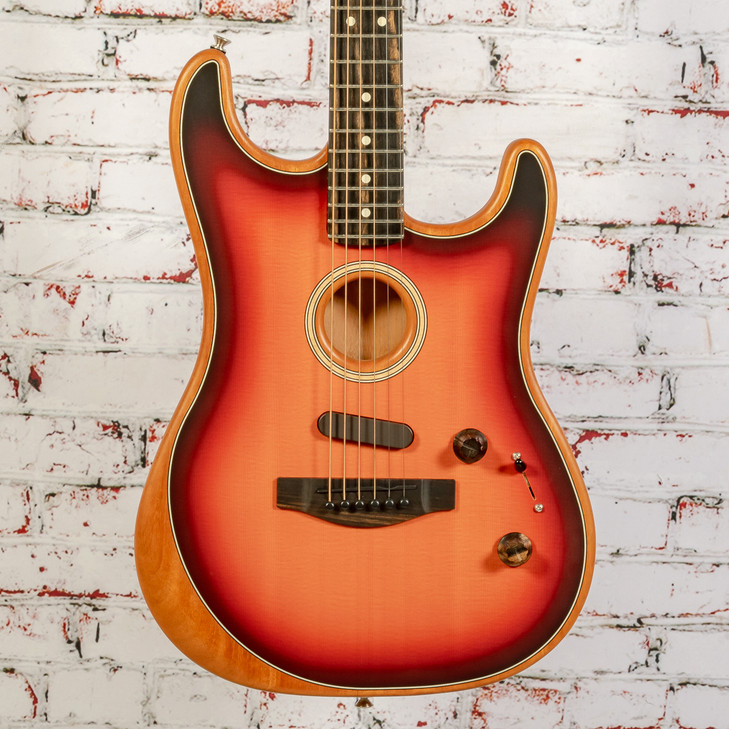 Fender American Acoustasonic Strat, Ebony Fingerboard, 3-Color Sunburst