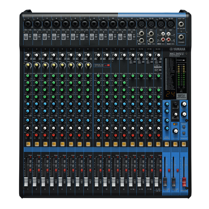  Yamaha MG20XU USB Mixer with Effects, 6-Bus 