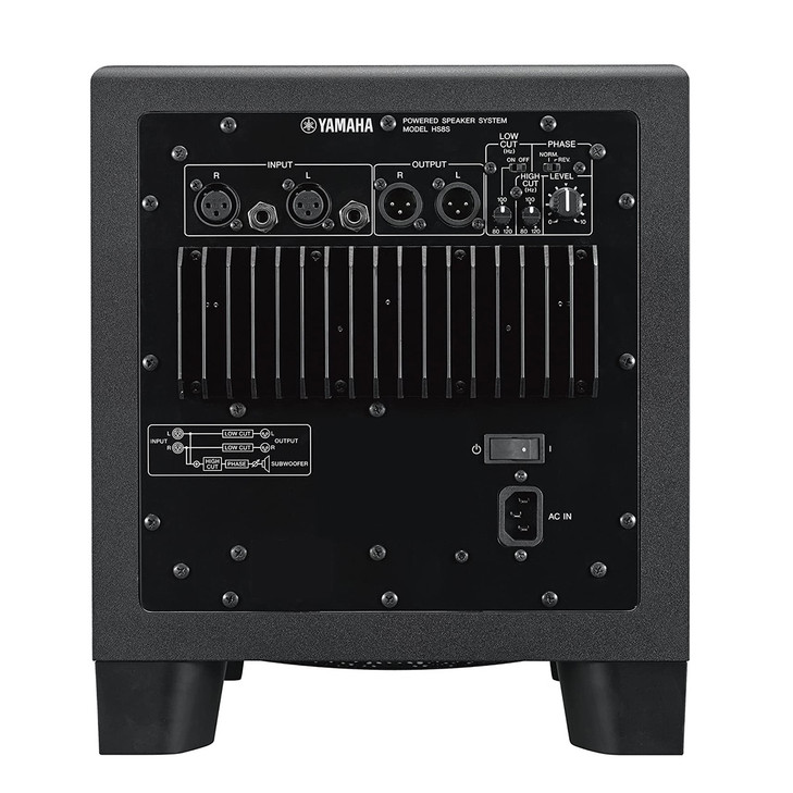 YAMAHA 8" Powered Subwoofer, Black Cabinet