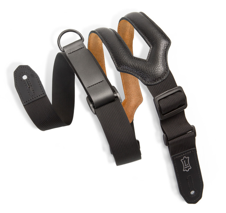 Levy's Specialty Leathers - Right Height Ergonomic Padded Guitar Strap - Black