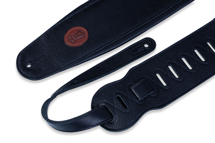 Levy's 4 1/2" Wide Black Garment Leather Bass Strap