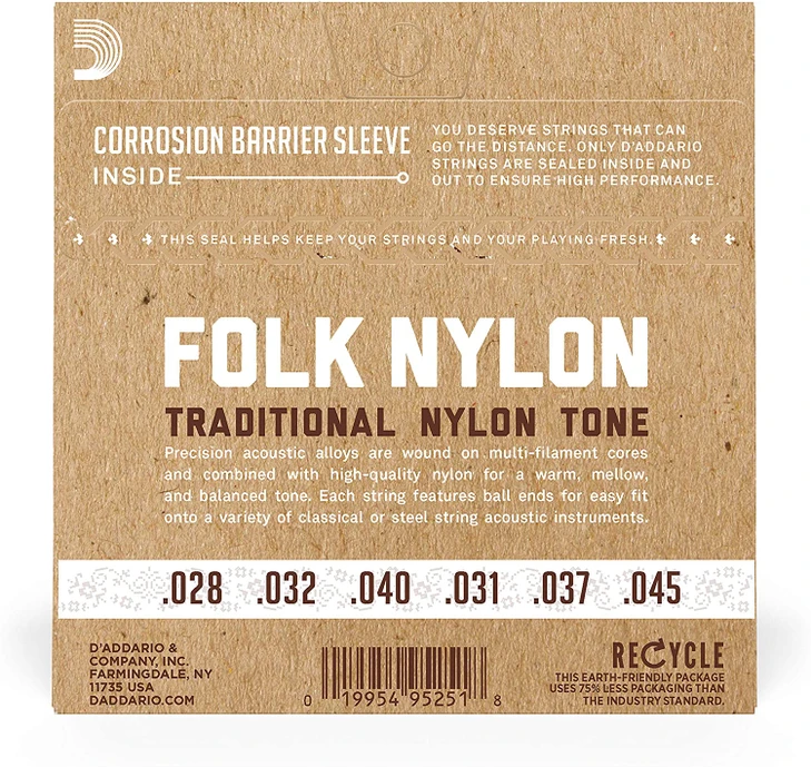 D'Addario Folk Nylon Ball End