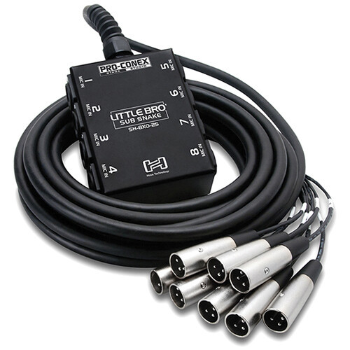 Hosa SH-8X0-25 Pro-Conex Little Bro' Sub Snake, 25 ft