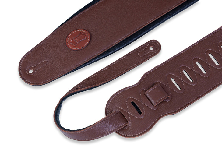 Levy's Signature Series - 4 1/2" Wide Leather Bass Guitar Strap - Brown