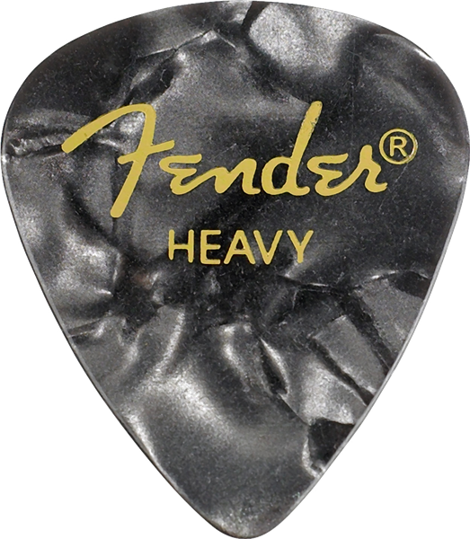 Fender - Premium Celluloid Guitar Picks - 351 Shape / Heavy - Black Moto