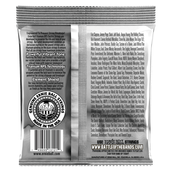 Ernie Ball Regular Slinky Coated Titanium RPS Electric Guitar Strings 10-46 Gauge