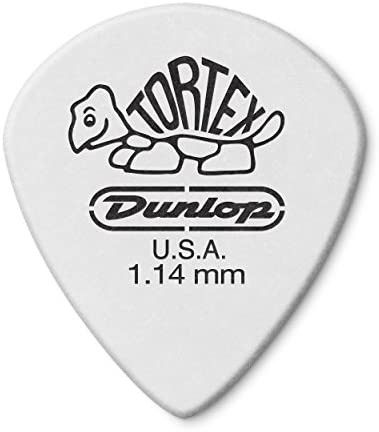 Dunlop 478P1.14 - White Jazz III - Tortex Standard Guitar Picks - 1.14 mm - Pack of 12 - White