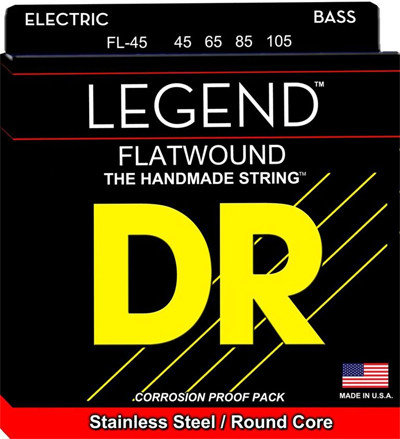 DR LEGENDÃ¢â€žÂ¢ - Polished Flatwound Stainless Steel Bass Strings: Medium 45-105