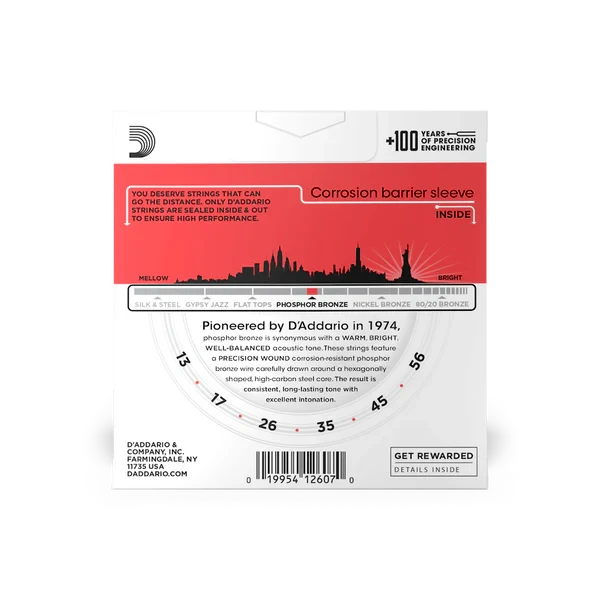 D’Addario - EJ17-3D - Acoustic Guitar String Pack - Medium Gauge - 3 Pack