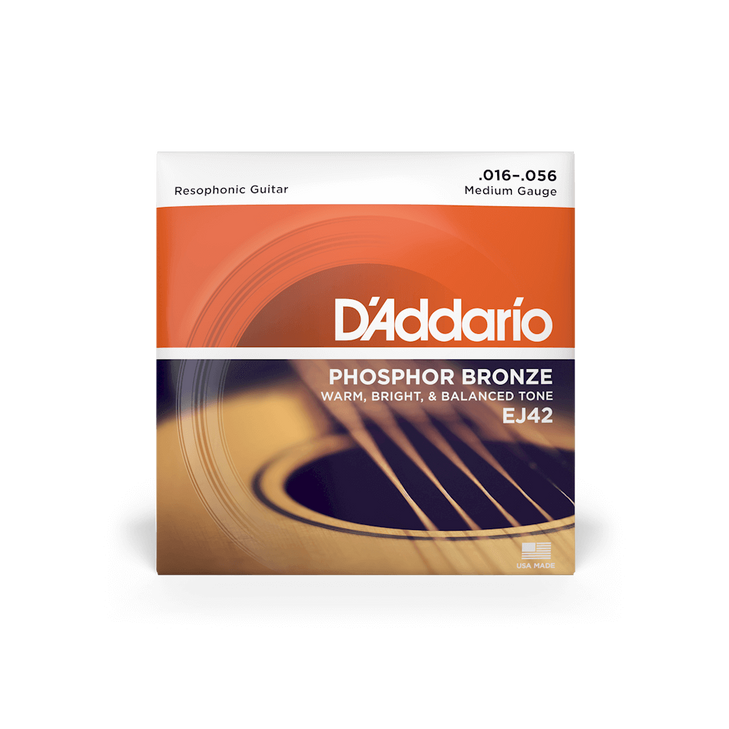 D'addario EJ42 Resophonic / Steel Guitar Acoustic Strings Medium Gauge 16-56