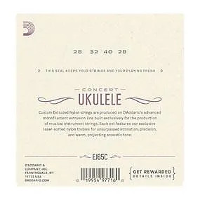 D'addario EJ65C Pro-ArtÃƒÂ© Custom Extruded Ukulele, Concert