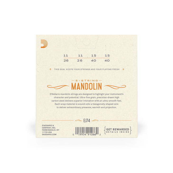 D'addario EJ74 Medium Mandolin String Set