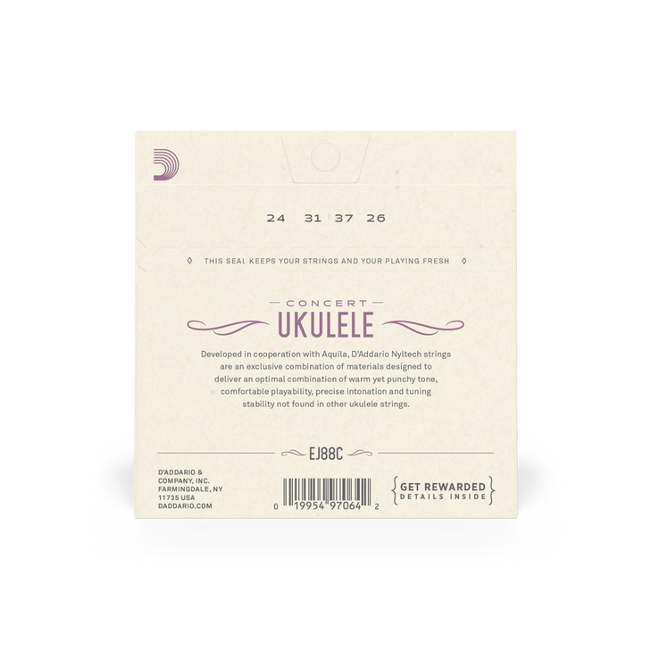 D'addario EJ88C Nyltech Concert Uke Strings