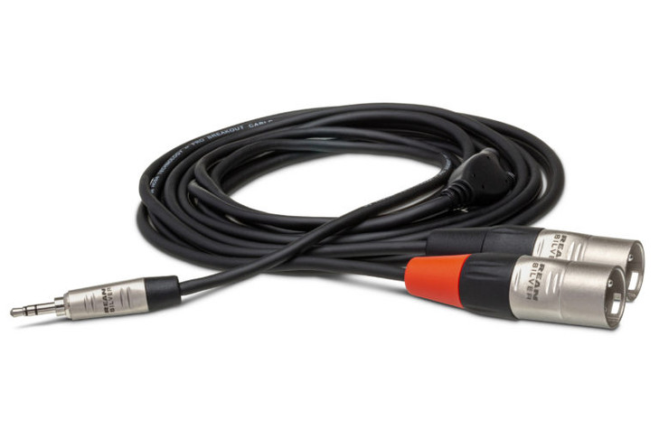 Hosa - HMX010Y - Pro Stereo Breakout - REAN 3.5 mm TRS to Dual XLR3M - 10ft