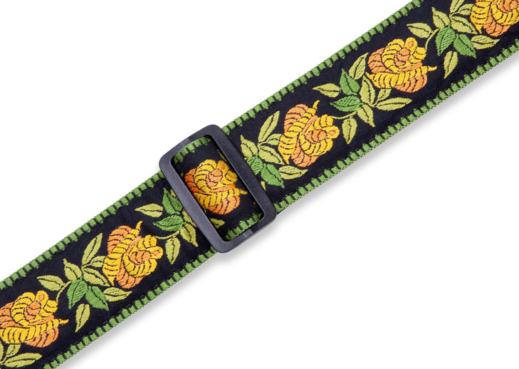 Levy's MC8JQ Woven Fabric Guitar Strap - Yellow Flower