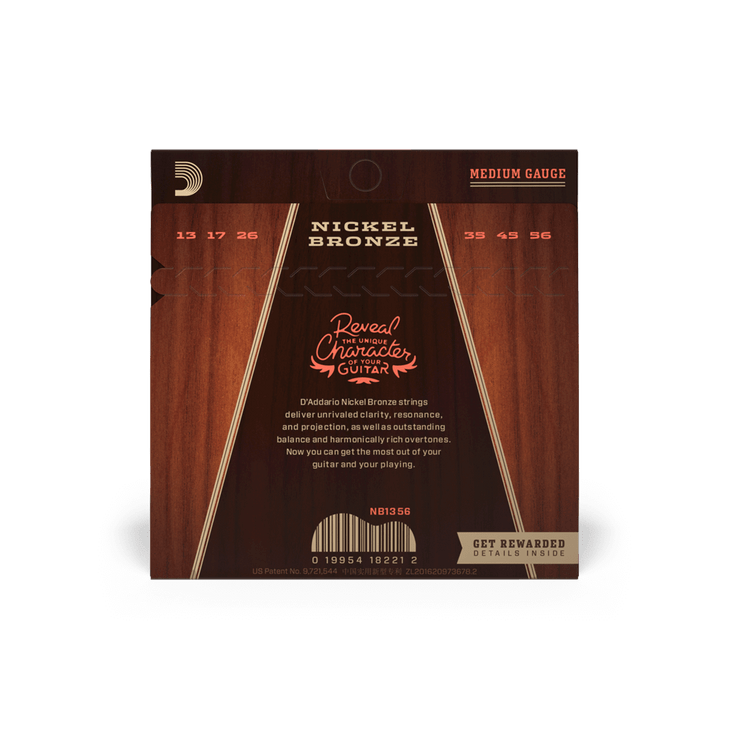 D'addario Nickel Bronze 13-56 Acoustic Guitar String Set