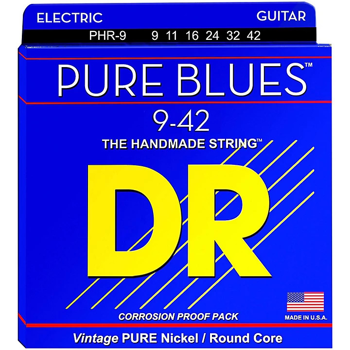 DR PURE BLUES - Pure Nickel Electric Guitar Strings: Light 9-42
