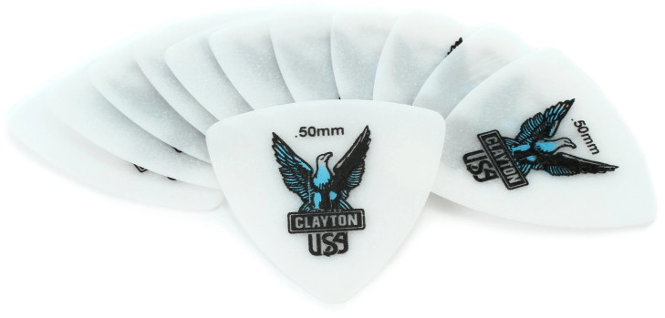 Clayton - Acetal Rounded Triangle Guitar Picks - .50mm - Pack of 12