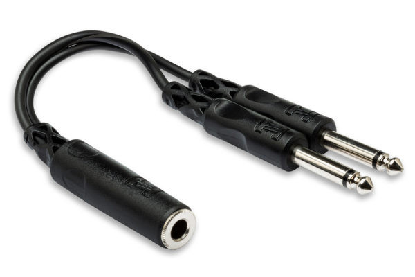 Hosa - YPP-106 - Y-Cable - 1/4 in TSF to Dual 1/4 in TS
