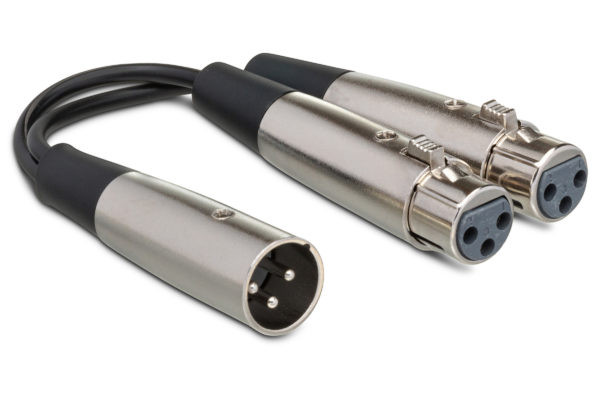 Hosa YXF-101.5 Y Cable, Dual XLR3F to XLR3M, 18 in