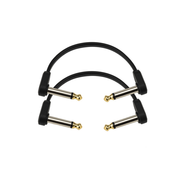 D'Addario PW-FPRR-204OS Offset RIght Angle to RIght Angle Flat Patch Cable - 4 inch (Twin-pack)
