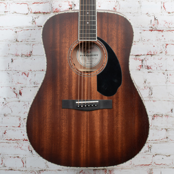 Fender Paramount PD-220E Dreadnought Acoustic/Electric Solid Mahogany Aged Congac Burst w/ Hardshell Case