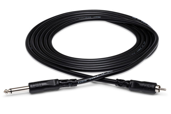 Hosa Unbalanced Interconnect, 1/4 in TS to RCA, 5 ft