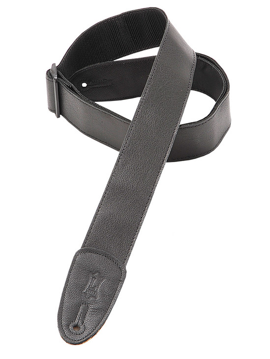 Levy's 2" Wide Black Garment Leather Guitar Strap.