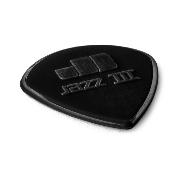Dunlop - 47P3S - Nylon Jazz III Black Stiffo Point Guitar Picks - 1.38mm - Pack of 6