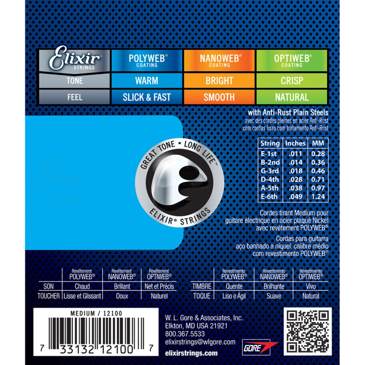 Elixir Polyweb Medium Guitar String Set (11-49)