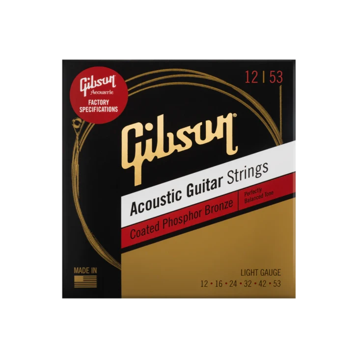Gibson - SAG-CPB12 - Coated Phosphor Bronze Acoustic Guitar String Set - Light Gauge - 12-53