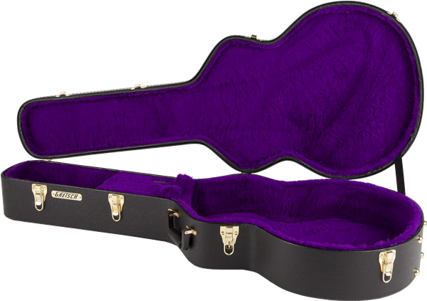 Gretsch - G6294 - Jumbo Flat Top Hardshell Guitar Case - Black w/ Purple Interior