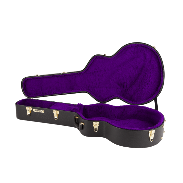 Gretsch - G6294 - Jumbo Flat Top Hardshell Guitar Case - Black w/ Purple Interior