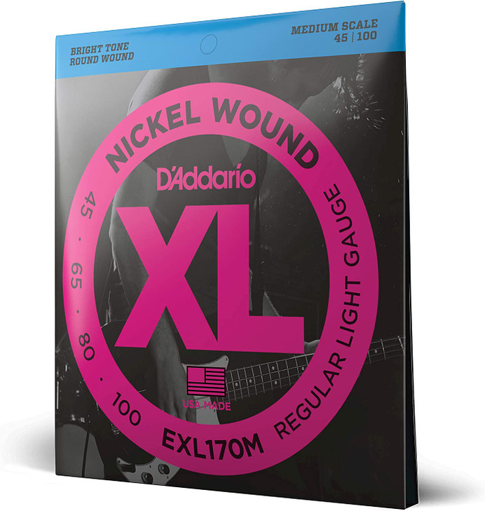 D'addario EXL170M 45-100 Regular Light, Medium Scale, XL Nickel Bass