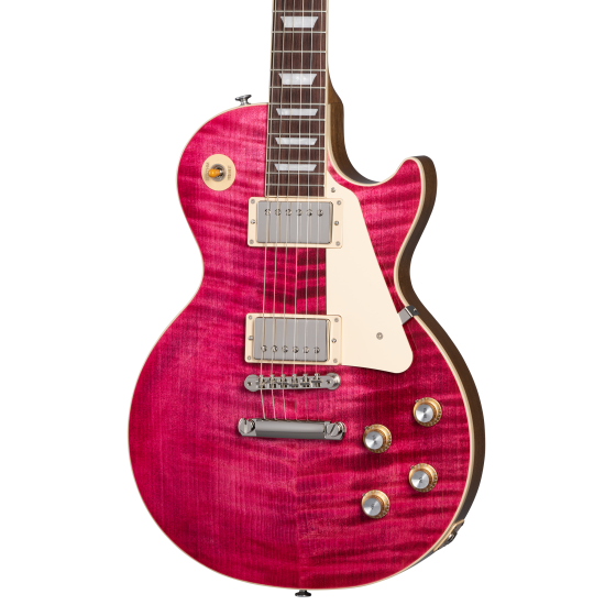 Gibson - Les Paul Standard 60s Figured Top - Electric Guitar - Translucent  Fuchsia - w/ Hardshell Case