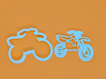 Motorbike, dirtbike cookie cutter and embosser, fondant stamp, 3D Printed