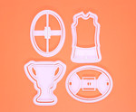 AFL Footy cookie cutter and embosser set, fondant stamp, 3D Printed