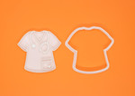 scrub shirt, doctor, nurse, cookie cutter and embosser, stamp, 3D Printed