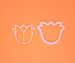 Tulip flower cookie cutter and embosser, 3D printed