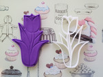 Tulip flower cookie cutter and embosser, 3D printed