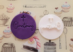 Christening cookie cutter and embosser, cookie stamp 3D Printed