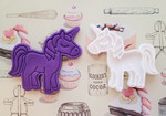 Unicorn Style 2 outline cookie cutter and embosser, cookie stamp 3D Printed