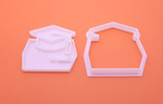 Class of graduation cap cookie cutter and embosser, cookie stamp 3D Printed