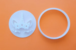 Unicorn Style 3 cookie cutter and embosser, cookie stamp 3D Printed