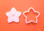 Flower cookie cutter and debosser - frangipani, fondant stamp, 3D Printed
