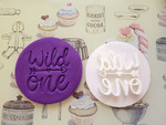 Wild One cookie cutter, Style 3, embosser, fondant stamp, 3D Printed