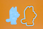 Bluey and Bingo cookie cutter and embosser, fondant stamp, 3D Printed