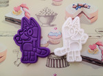 Bluey and Bingo cookie cutter and embosser, fondant stamp, 3D Printed