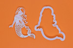 Mermaid, Seashell and Starfish cookie cutter fondant embosser set