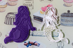Mermaid, Seashell and Starfish cookie cutter fondant embosser set